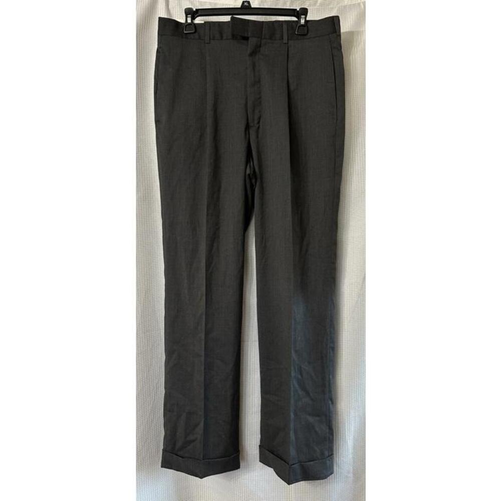 NWT DKNY The‎ Reade Single Pleat Cuffed Mens Dress Pants Slacks Trouser Sz 34x30